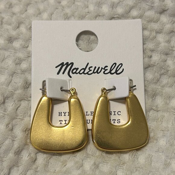 NWT Madewell Chunky Triangle Hoop Earrings - Picture 3 of 3